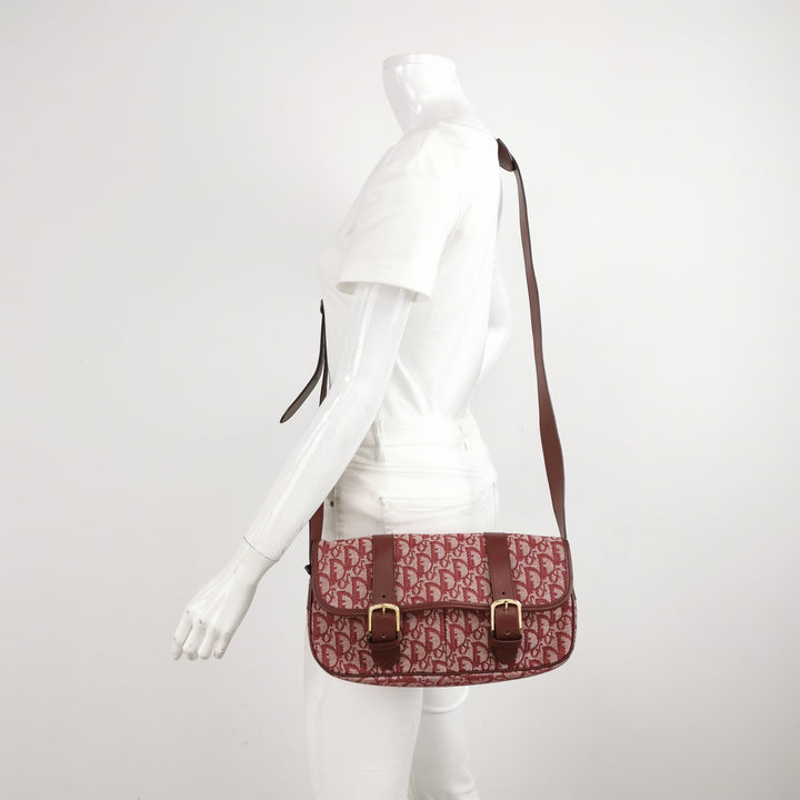 Dior Vintage Monogram Messenger Bordeaux