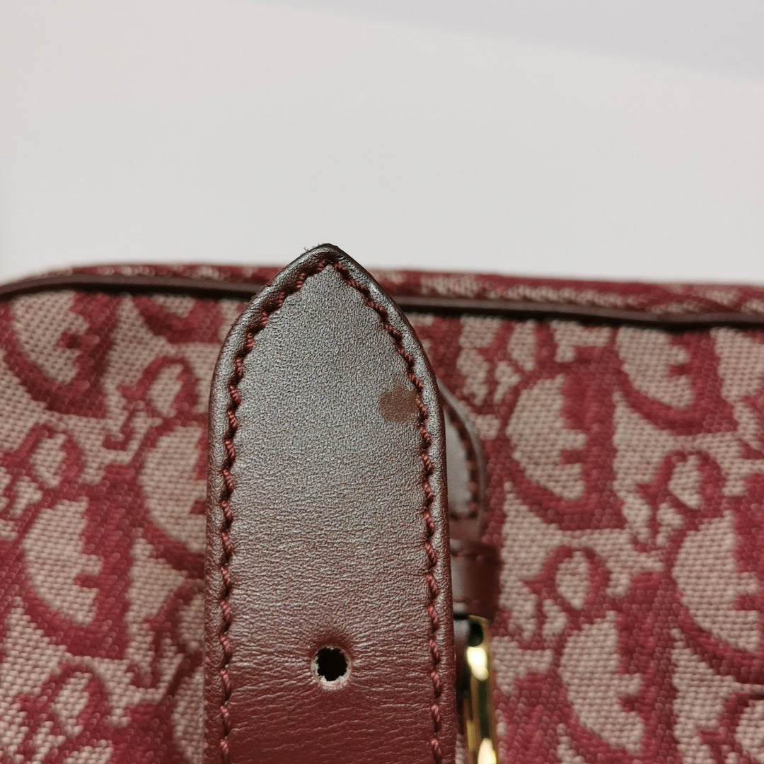Dior Vintage Monogram Messenger Bordeaux