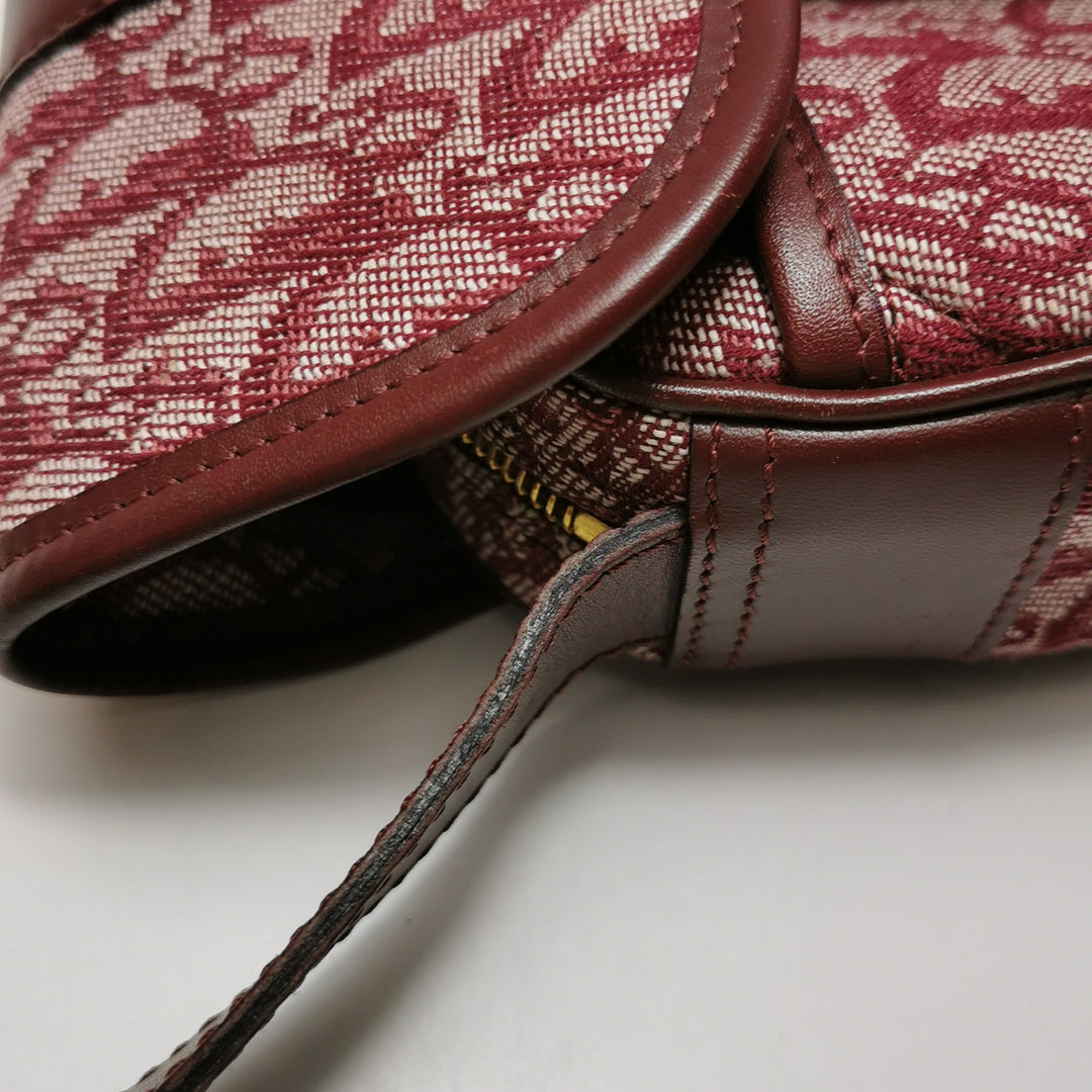 Dior Vintage Monogram Messenger Bordeaux