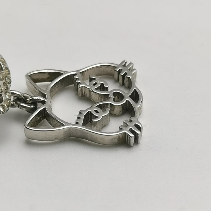 Chanel Strass Choupette Cat Emoji CC Drop Earrings
