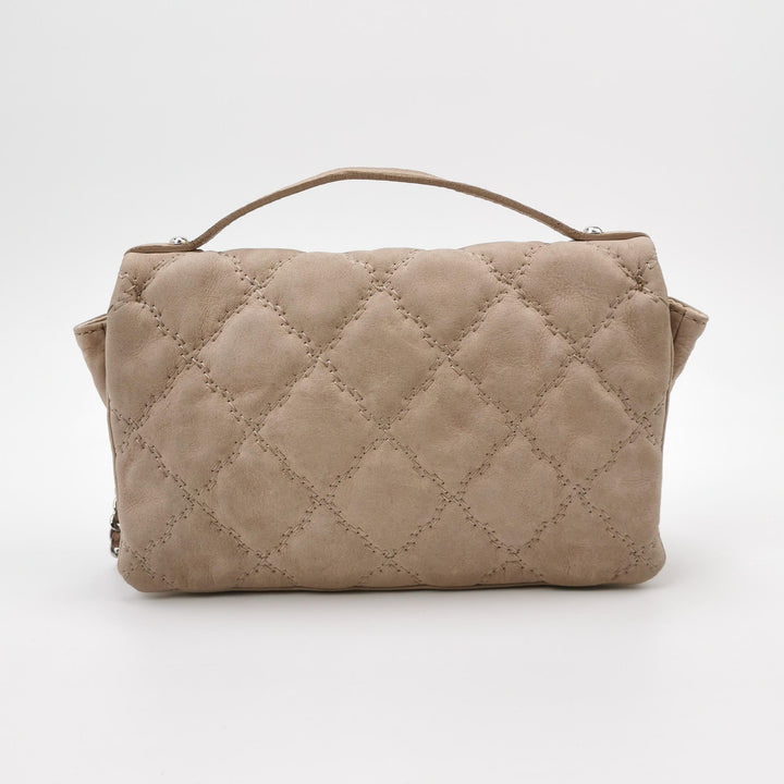 Chanel 2013 Double Stitch Hampton Flap Bag Beige