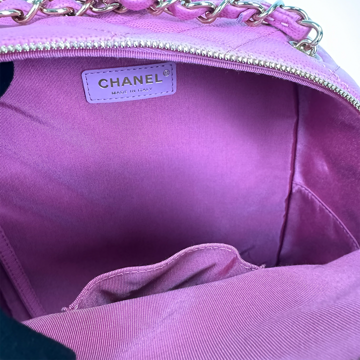 Chanel *Rare* Quilted Medium CC Day Backpack Pink Caviar Light Gold Hardware