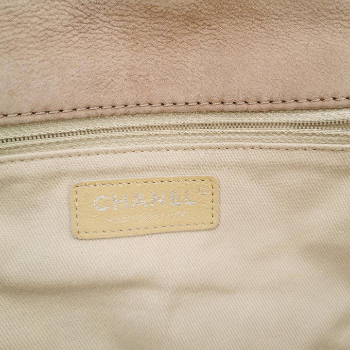 Chanel 2013 Double Stitch Hampton Flap Bag Beige