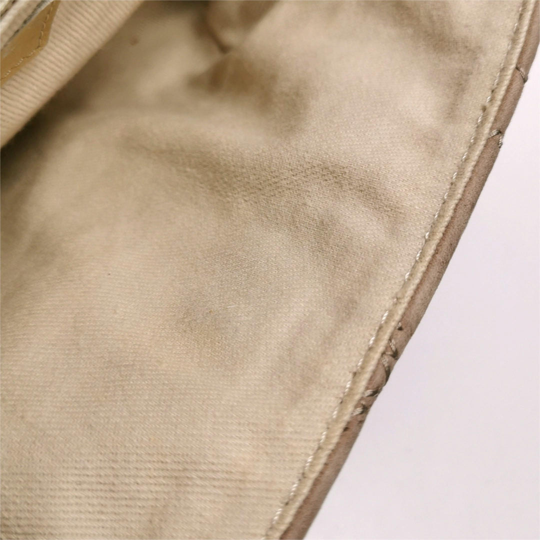 Chanel 2013 Double Stitch Hampton Flap Bag Beige