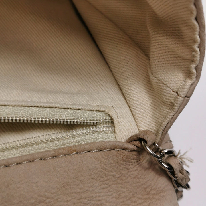 Chanel 2013 Double Stitch Hampton Flap Bag Beige