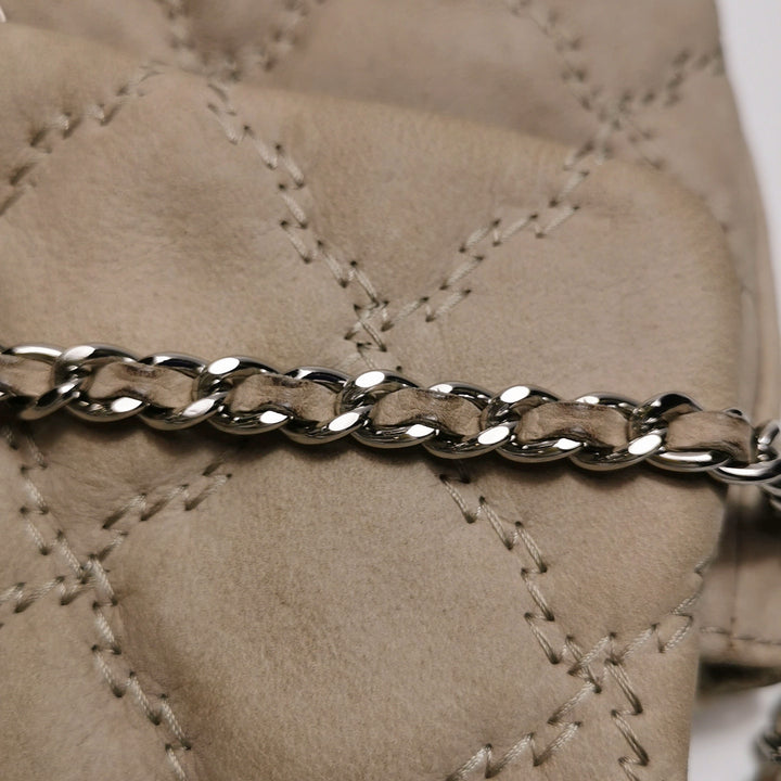 Chanel 2013 Double Stitch Hampton Flap Bag Beige