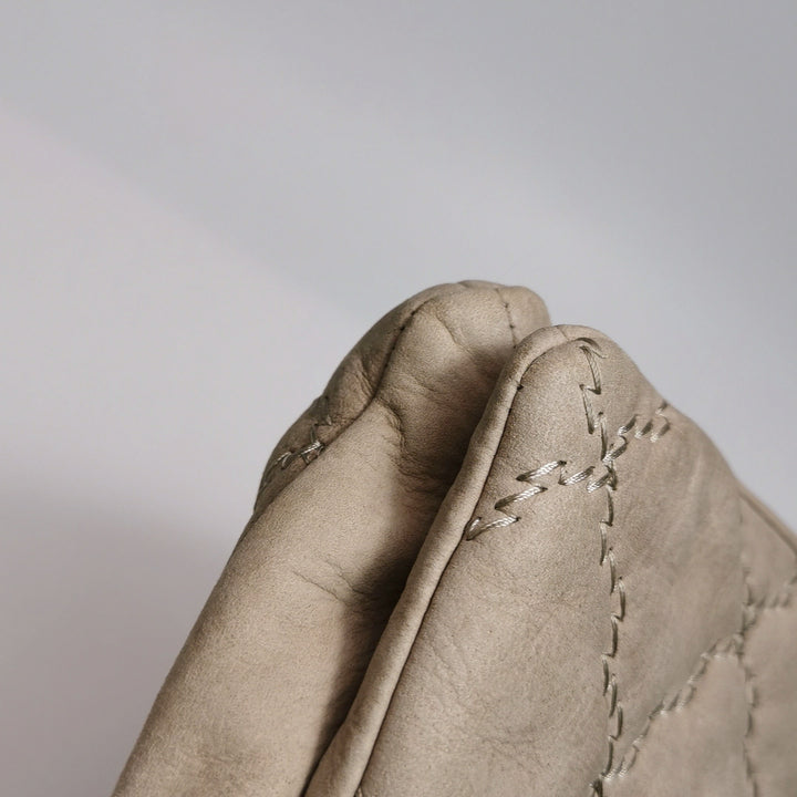 Chanel 2013 Double Stitch Hampton Flap Bag Beige