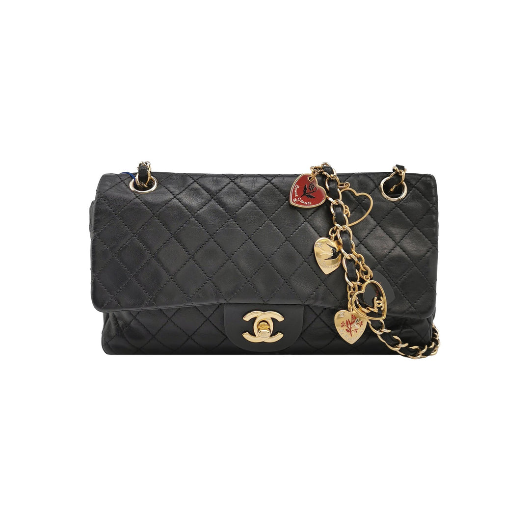 Chanel 2009 Valentine Classic Single Flap With Heart Shape Chain