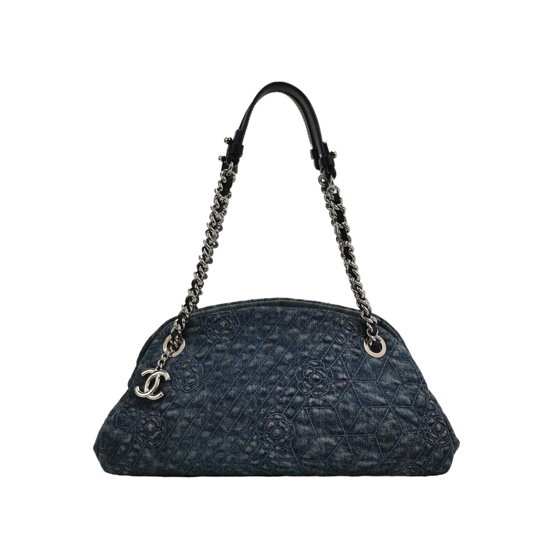 Chanel2012  Camellia Mademoiselle Denim Shoulder Bag Blue