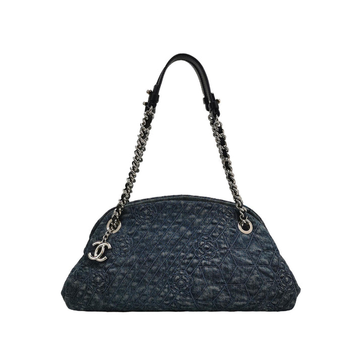Chanel2012  Camellia Mademoiselle Denim Shoulder Bag Blue