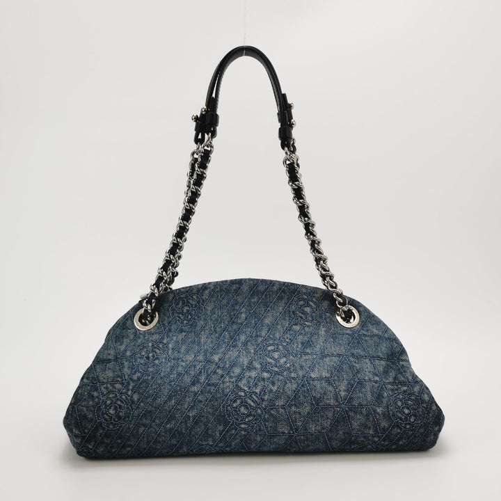 Chanel2012  Camellia Mademoiselle Denim Shoulder Bag Blue
