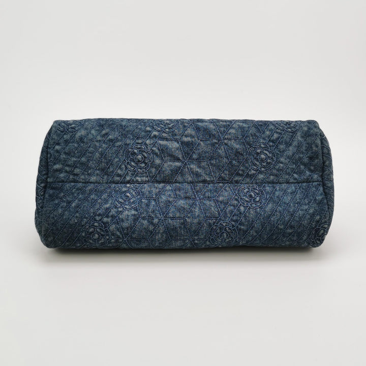 Chanel2012  Camellia Mademoiselle Denim Shoulder Bag Blue