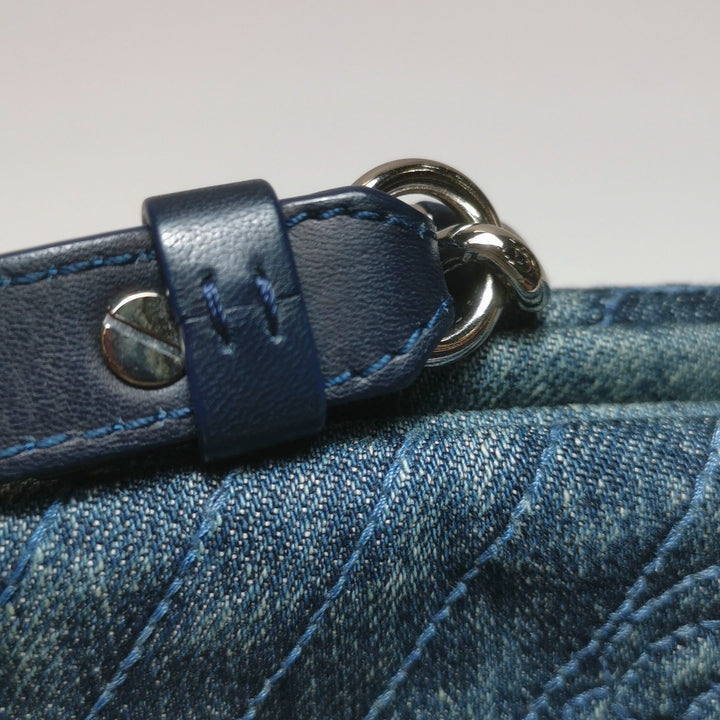Chanel2012  Camellia Mademoiselle Denim Shoulder Bag Blue