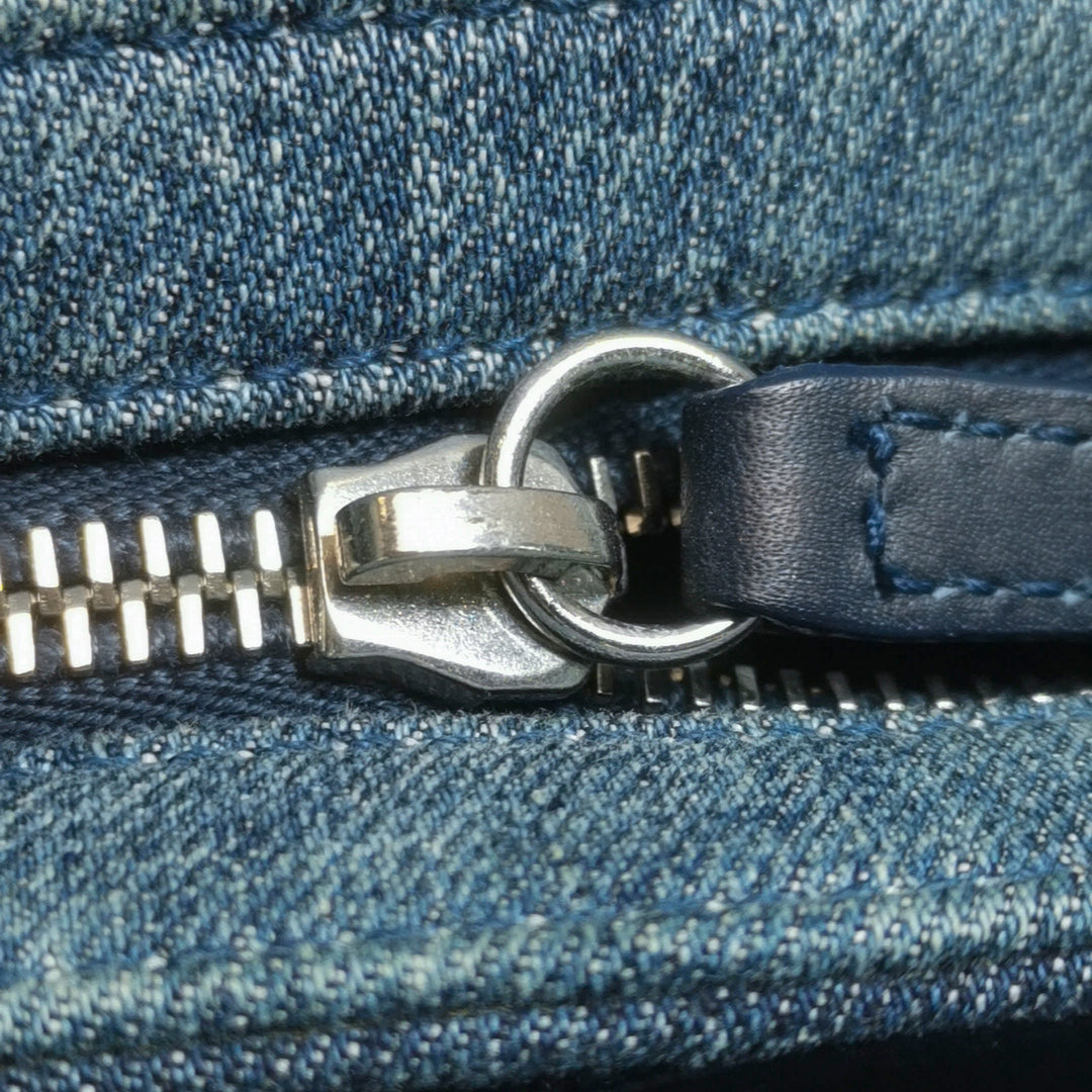 Chanel2012  Camellia Mademoiselle Denim Shoulder Bag Blue