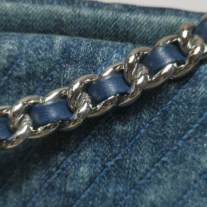Chanel2012  Camellia Mademoiselle Denim Shoulder Bag Blue