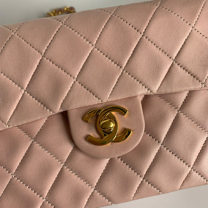Chanel Vintage Pink Lambskin Mini Square Flap Bag