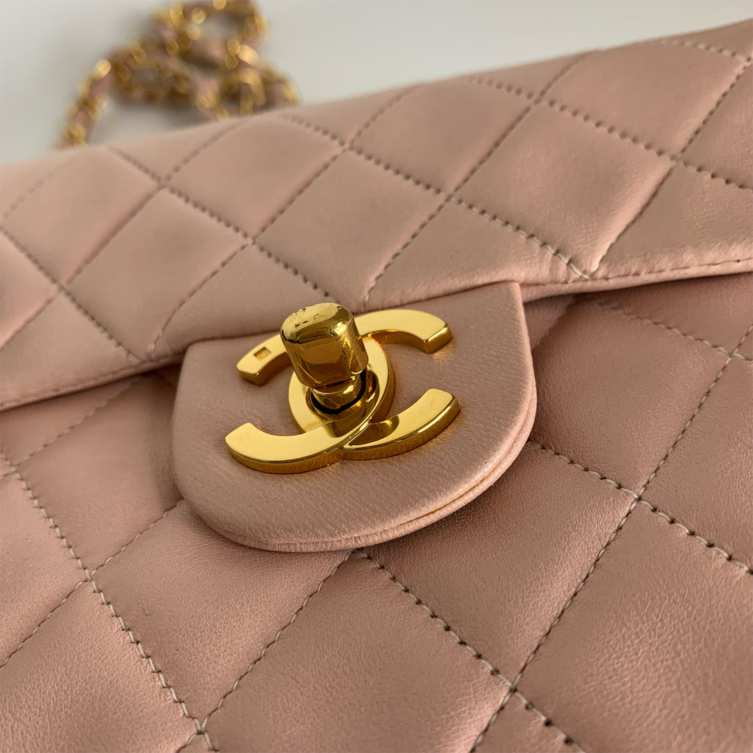 Chanel Vintage Pink Lambskin Mini Square Flap Bag