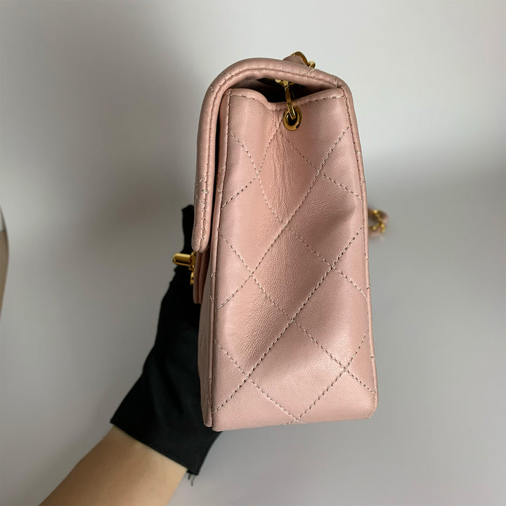 Chanel Vintage Pink Lambskin Mini Square Flap Bag