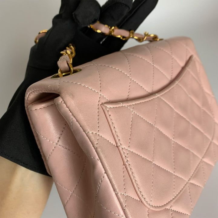 Chanel Vintage Pink Lambskin Mini Square Flap Bag