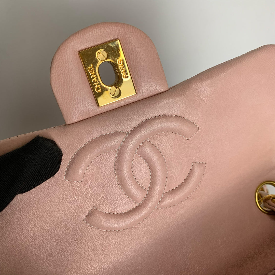 Chanel Vintage Pink Lambskin Mini Square Flap Bag