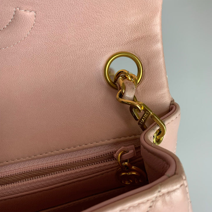 Chanel Vintage Pink Lambskin Mini Square Flap Bag
