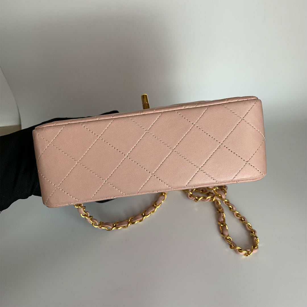 Chanel Vintage Pink Lambskin Mini Square Flap Bag