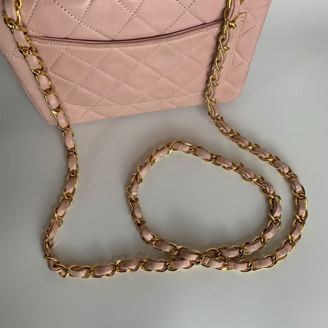 Chanel Vintage Pink Lambskin Mini Square Flap Bag
