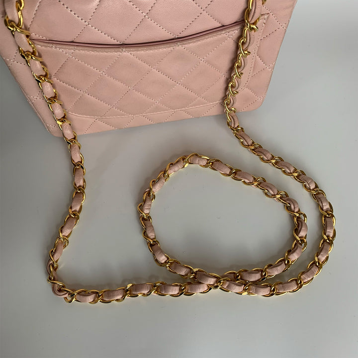 Chanel Vintage Pink Lambskin Mini Square Flap Bag
