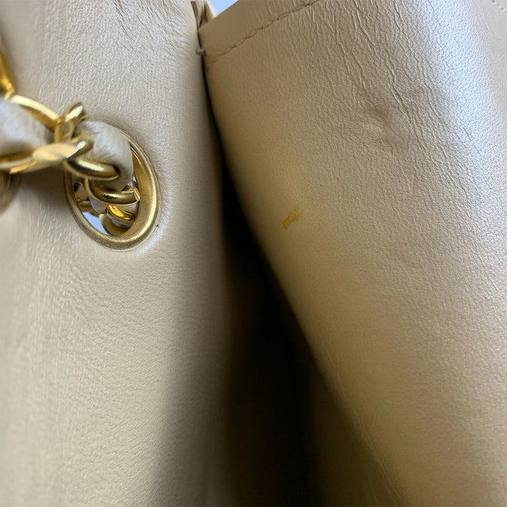 Chanel Vintage Medium Classic Double Flap in Beige Lambskin and Gold Hardware
