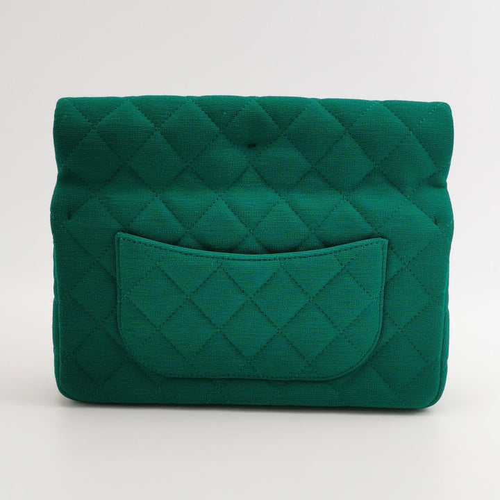 Chanel 2023 Metiers D'Arts Quilted Wool Jersey Roll Clutch