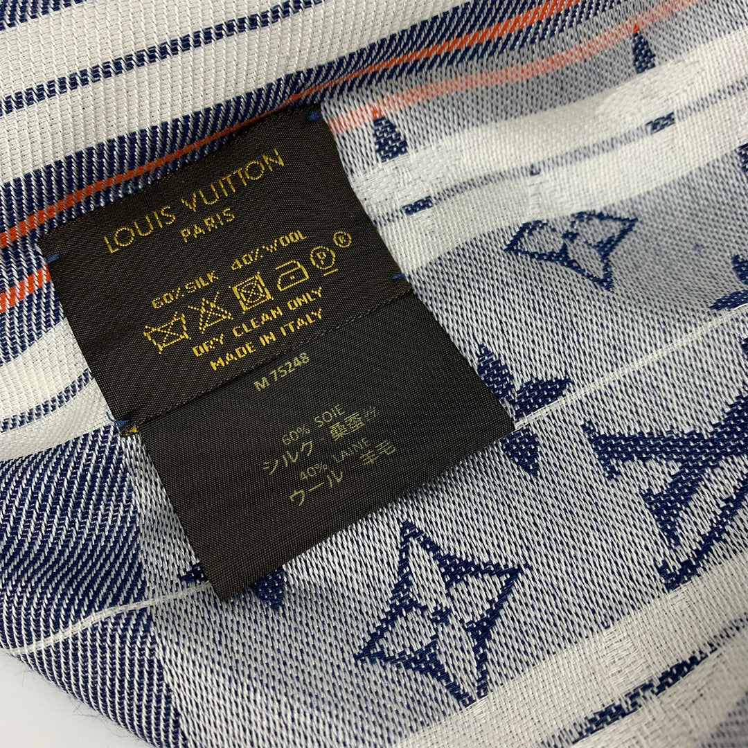 Louis Vuitton Monogram Cloth Rayures Blue Red Wool Silk M75248
