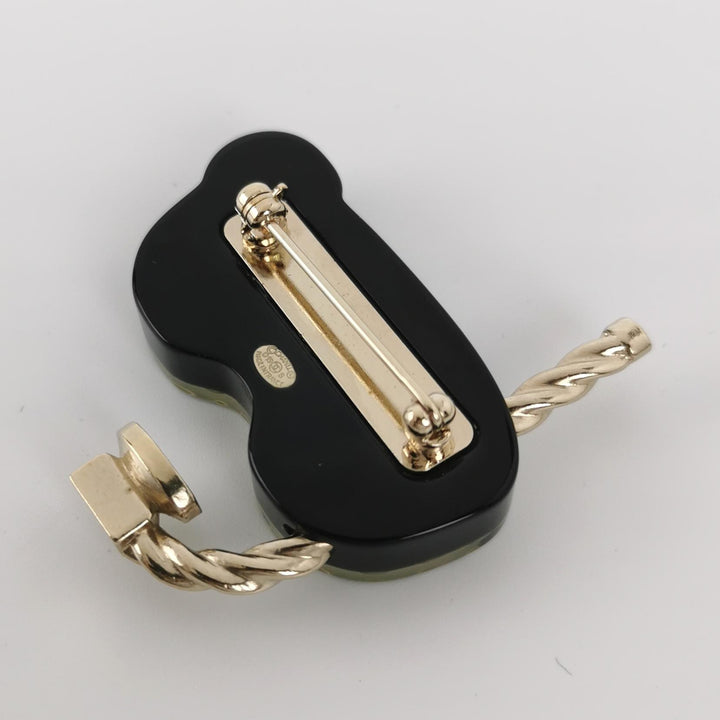 Chanel Snorkelling CC Brooch Black White