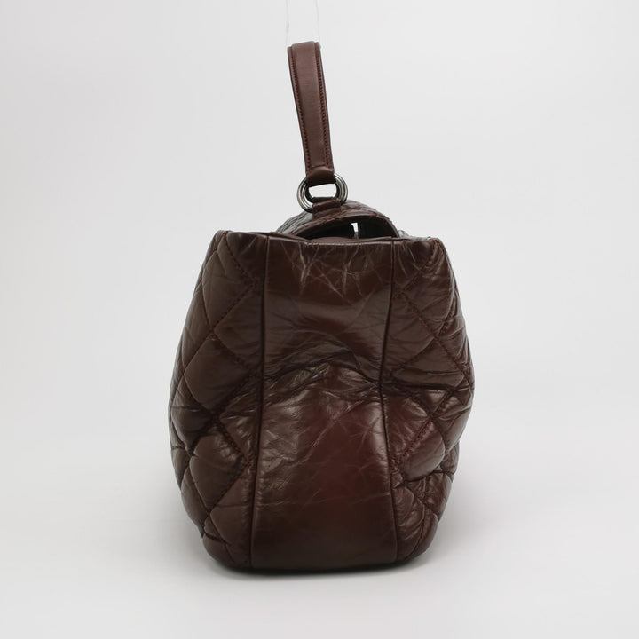 Chanel Top Handle Portobello Tote Bag In Dark Red