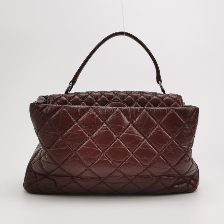 Chanel Top Handle Portobello Tote Bag In Dark Red