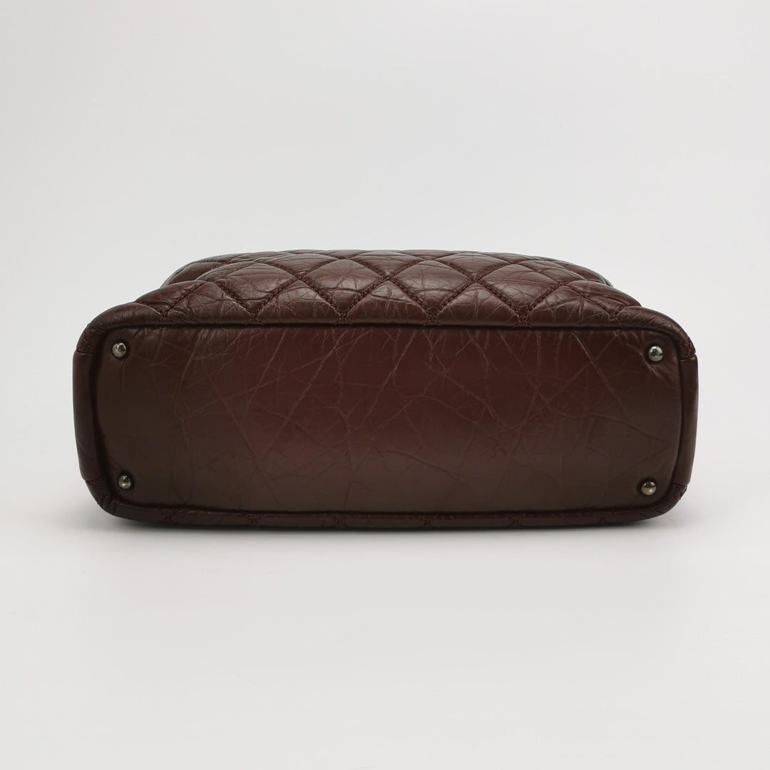 Chanel Top Handle Portobello Tote Bag In Dark Red