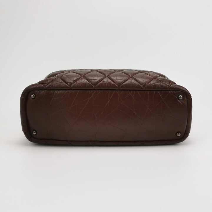 Chanel Top Handle Portobello Tote Bag In Dark Red