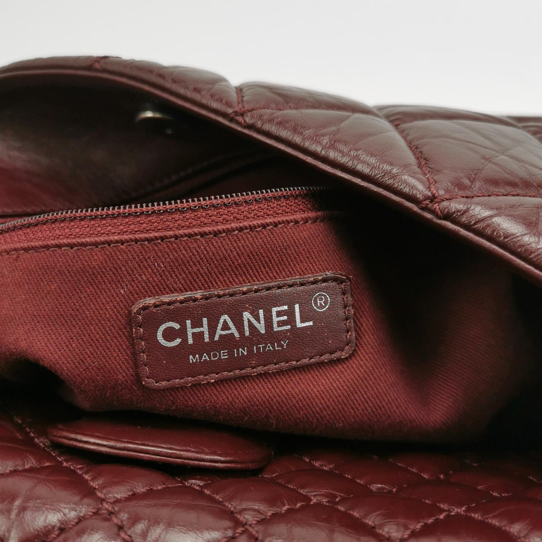 Chanel Top Handle Portobello Tote Bag In Dark Red