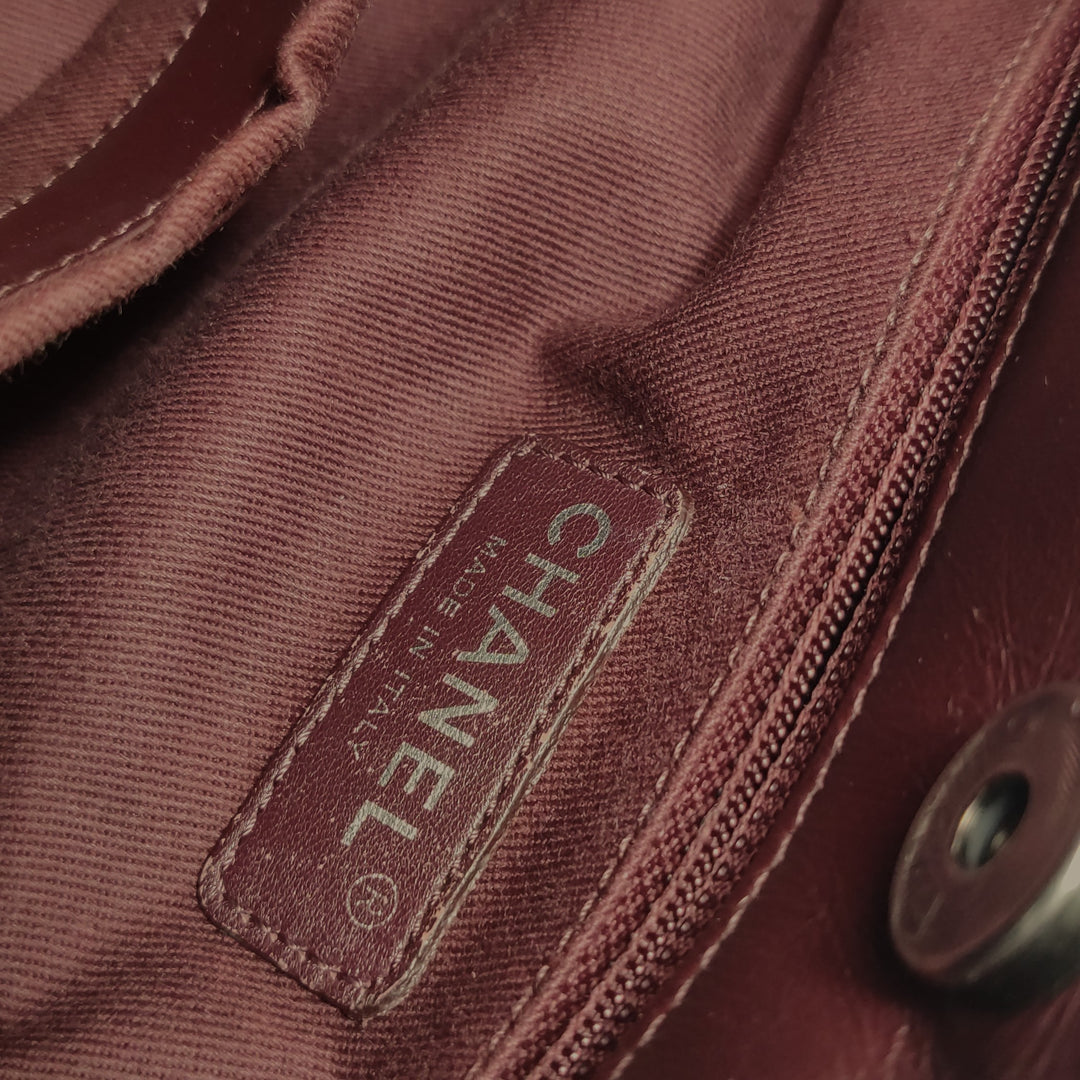 Chanel Top Handle Portobello Tote Bag In Dark Red