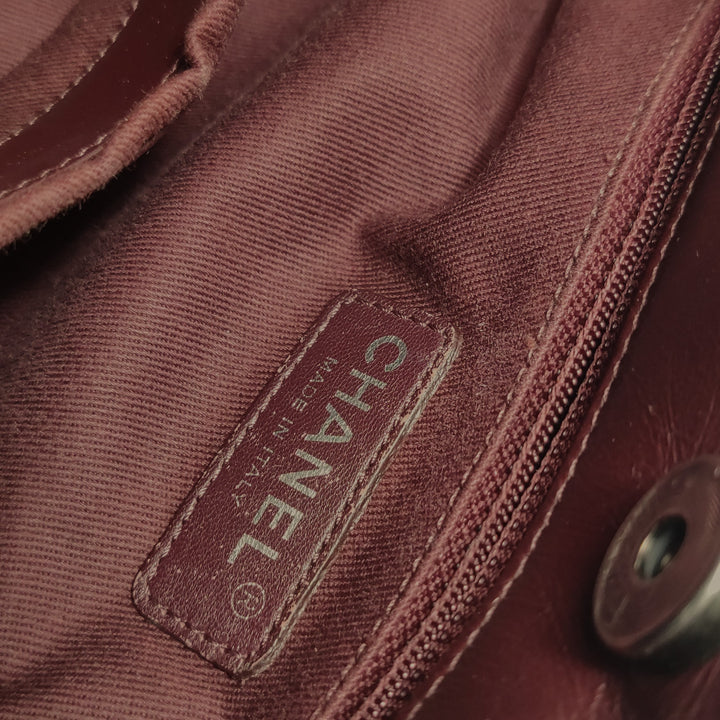 Chanel Top Handle Portobello Tote Bag In Dark Red