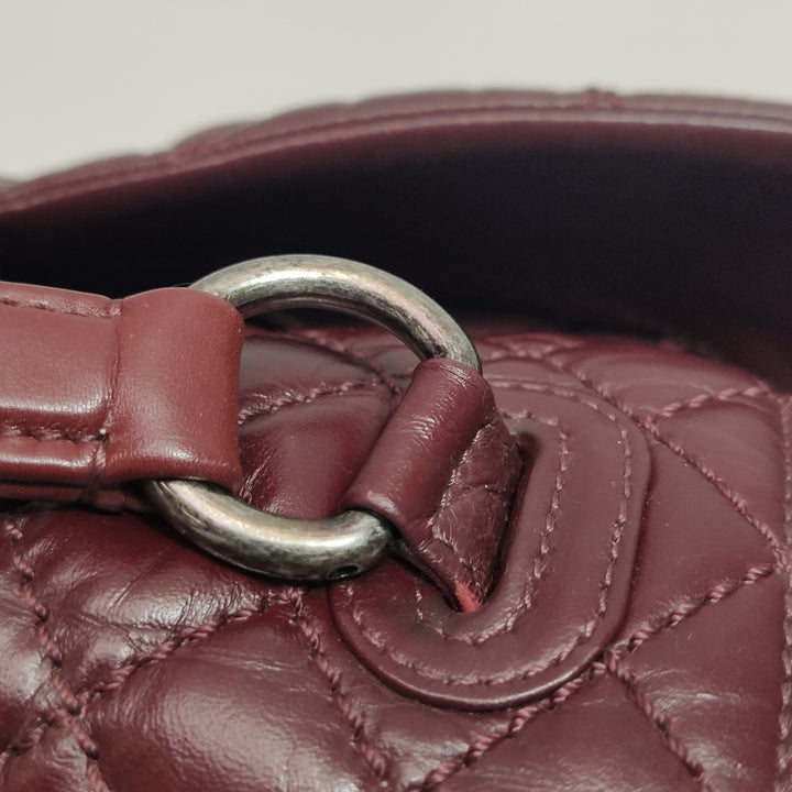 Chanel Top Handle Portobello Tote Bag In Dark Red