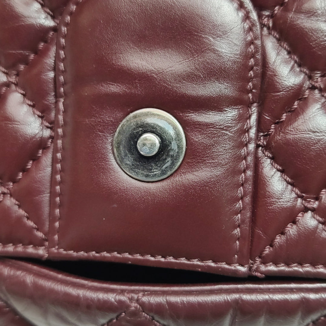 Chanel Top Handle Portobello Tote Bag In Dark Red
