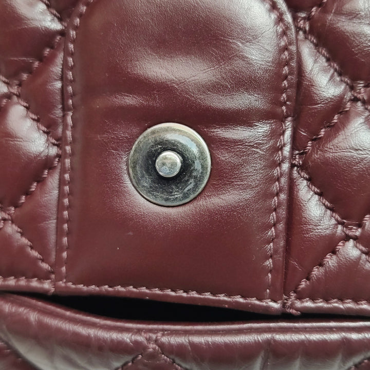 Chanel Top Handle Portobello Tote Bag In Dark Red