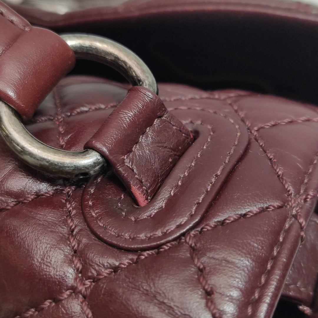 Chanel Top Handle Portobello Tote Bag In Dark Red