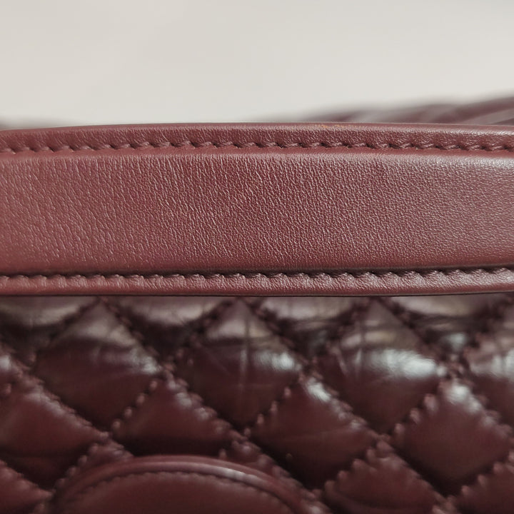 Chanel Top Handle Portobello Tote Bag In Dark Red