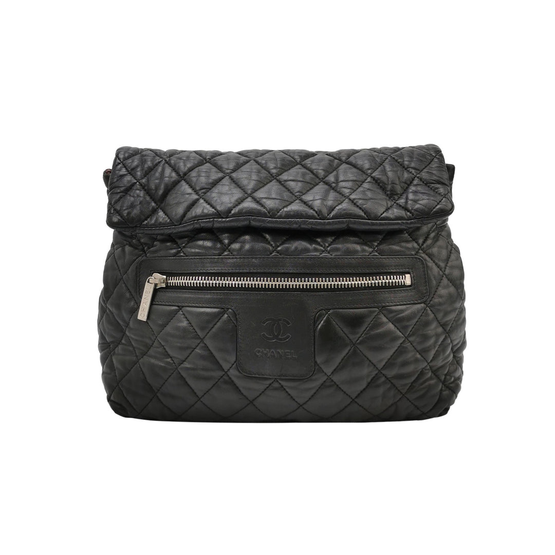 Chanel 2010 Coco Cocoon Quilted Lambskin Backpack In Black