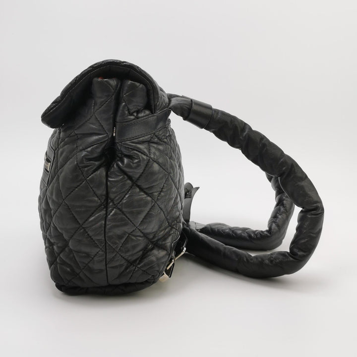 Chanel 2010 Coco Cocoon Quilted Lambskin Backpack In Black