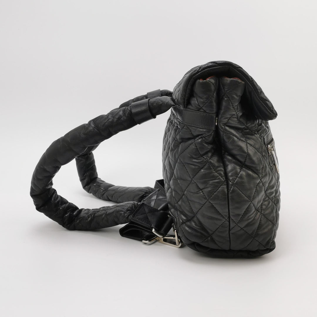 Chanel 2010 Coco Cocoon Quilted Lambskin Backpack In Black
