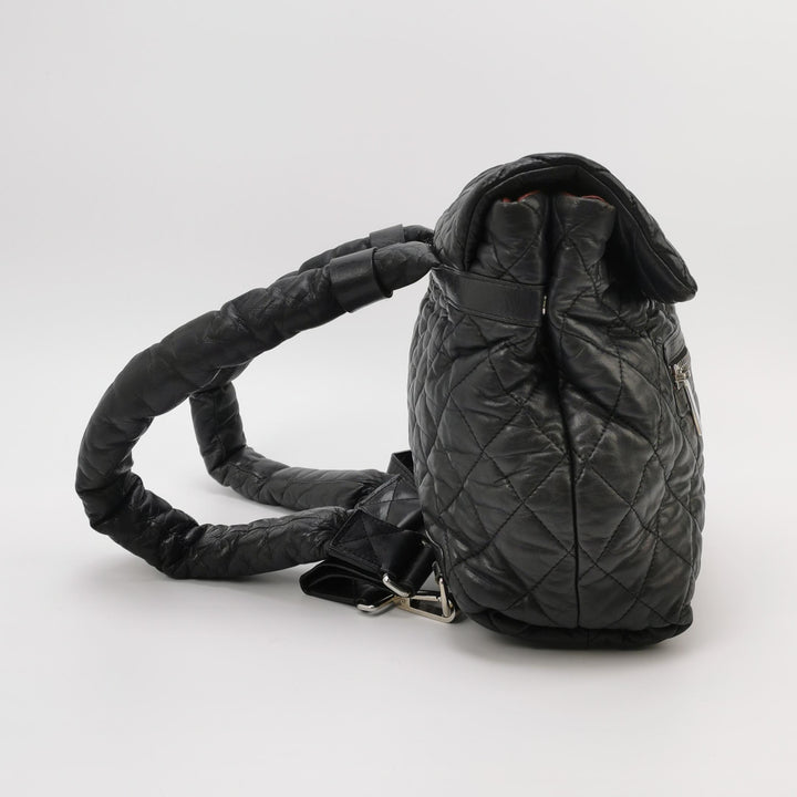 Chanel 2010 Coco Cocoon Quilted Lambskin Backpack In Black
