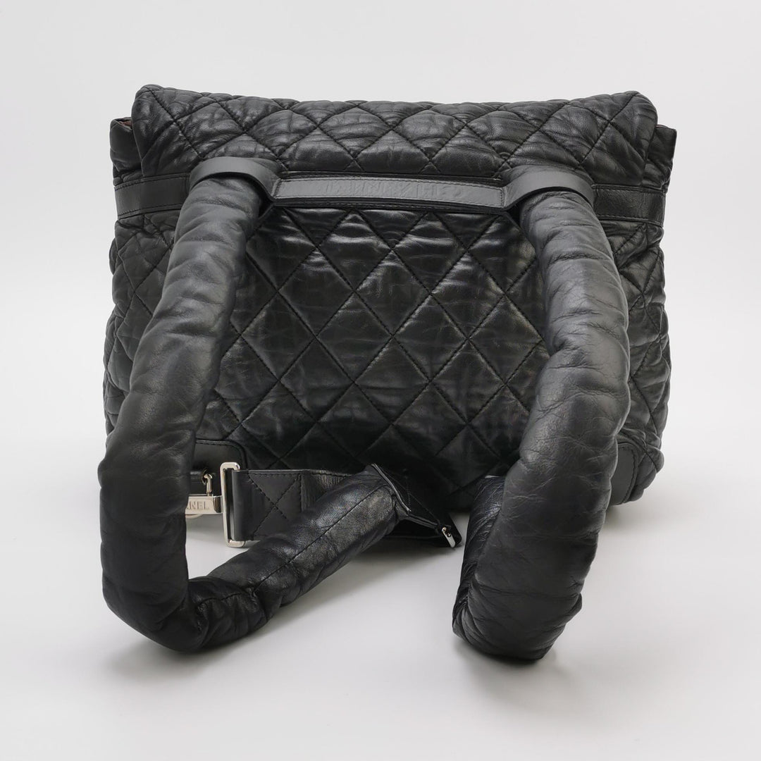Chanel 2010 Coco Cocoon Quilted Lambskin Backpack In Black