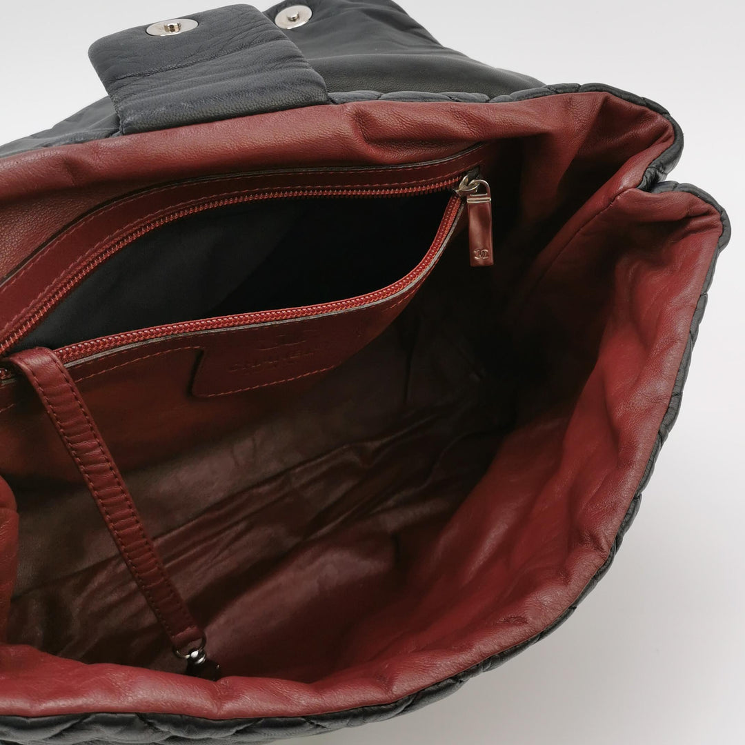 Chanel 2010 Coco Cocoon Quilted Lambskin Backpack In Black